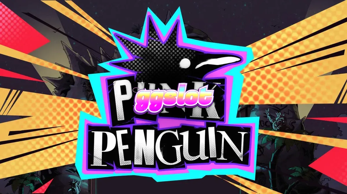Isang visual na representasyon ng Punk Penguin slot na nagpapakita ng mga rebeldeng penguin sa isang concert setting.